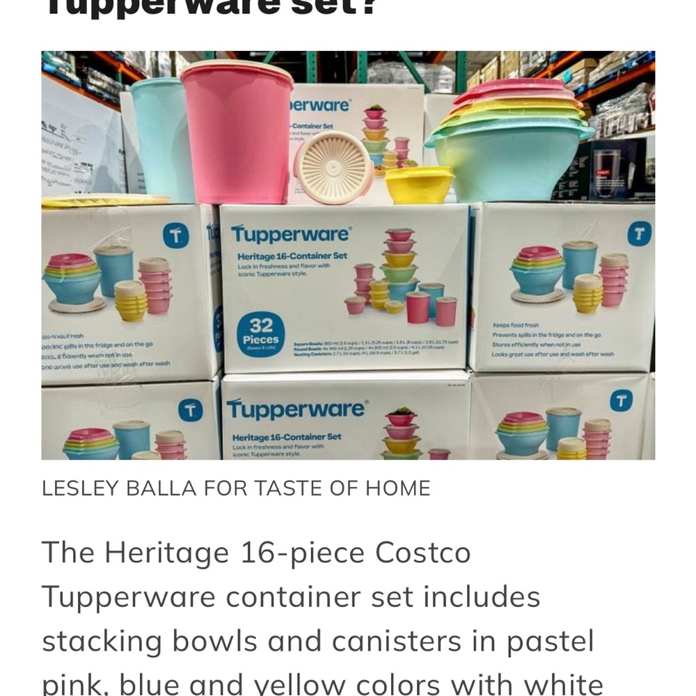 Tupperware Vibrant Container heritage Collection - 32 pieces